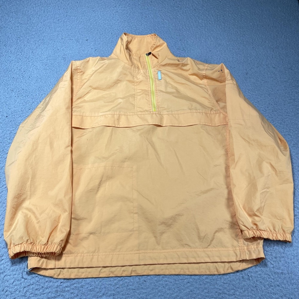 Nike Jacket Womens Medium Orange 1/2 Zip Mesh Lined Windbreaker Pullover Running